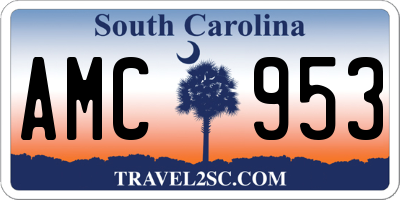 SC license plate AMC953