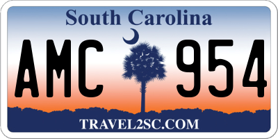 SC license plate AMC954