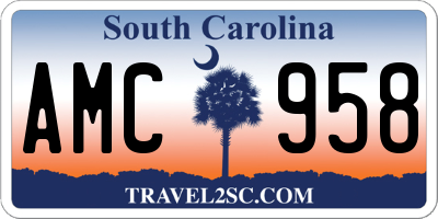 SC license plate AMC958