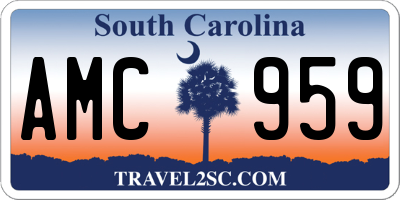 SC license plate AMC959