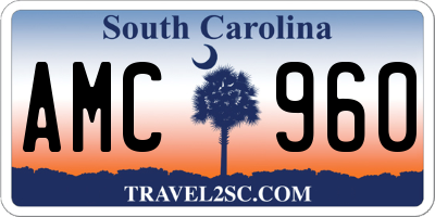 SC license plate AMC960