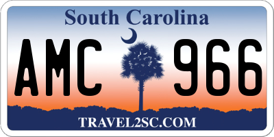 SC license plate AMC966