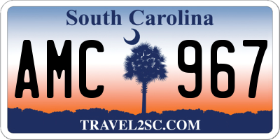 SC license plate AMC967
