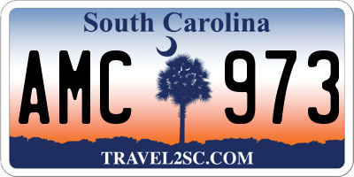SC license plate AMC973