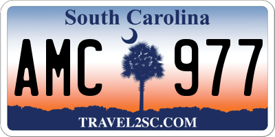 SC license plate AMC977