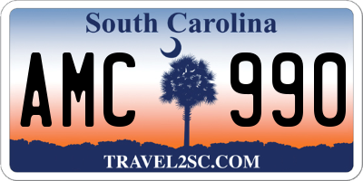SC license plate AMC990