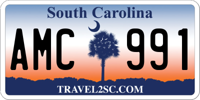 SC license plate AMC991