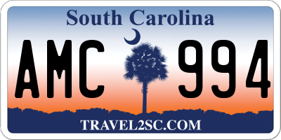 SC license plate AMC994