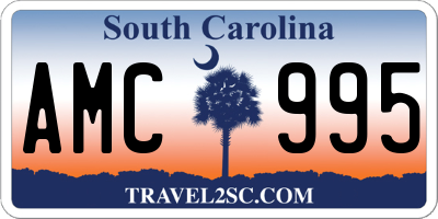 SC license plate AMC995