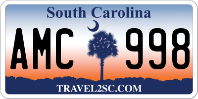 SC license plate AMC998