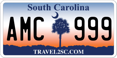 SC license plate AMC999