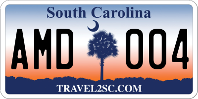 SC license plate AMD004
