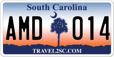 SC license plate AMD014