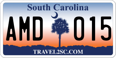 SC license plate AMD015