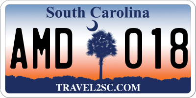 SC license plate AMD018