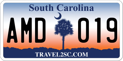 SC license plate AMD019