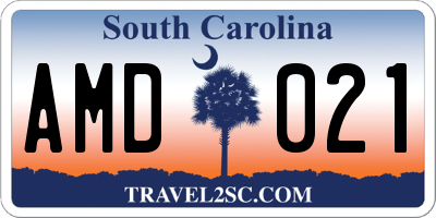 SC license plate AMD021