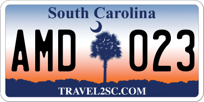 SC license plate AMD023
