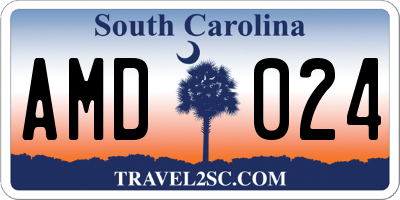 SC license plate AMD024
