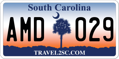 SC license plate AMD029