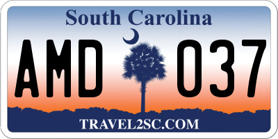 SC license plate AMD037