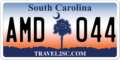 SC license plate AMD044