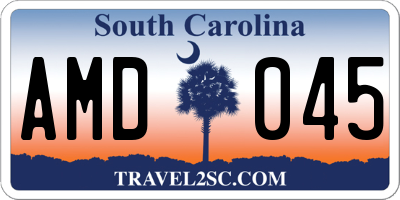 SC license plate AMD045