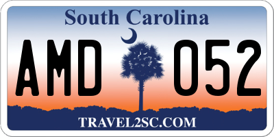 SC license plate AMD052