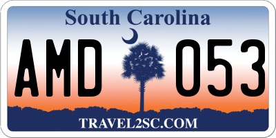 SC license plate AMD053