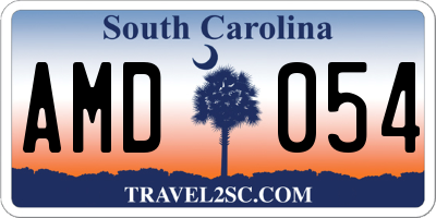 SC license plate AMD054