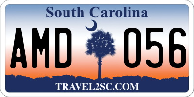 SC license plate AMD056