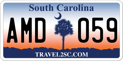 SC license plate AMD059