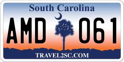 SC license plate AMD061