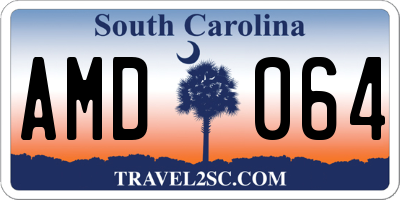 SC license plate AMD064