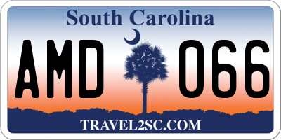 SC license plate AMD066