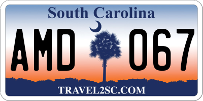 SC license plate AMD067