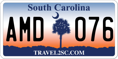 SC license plate AMD076