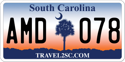 SC license plate AMD078