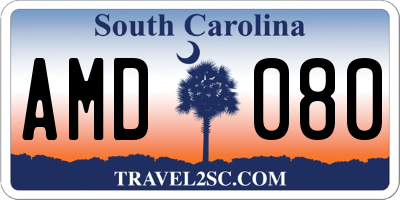 SC license plate AMD080