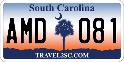 SC license plate AMD081