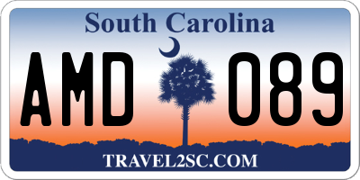 SC license plate AMD089