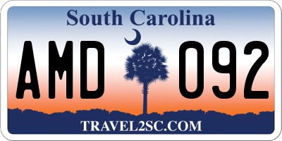 SC license plate AMD092
