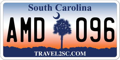 SC license plate AMD096