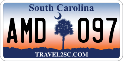 SC license plate AMD097