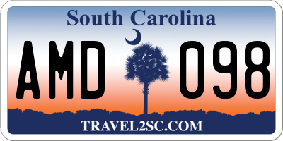 SC license plate AMD098