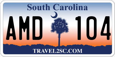 SC license plate AMD104