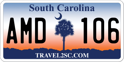 SC license plate AMD106