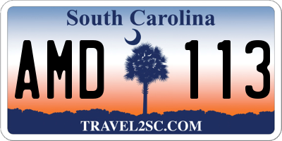 SC license plate AMD113