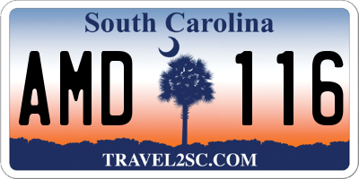 SC license plate AMD116