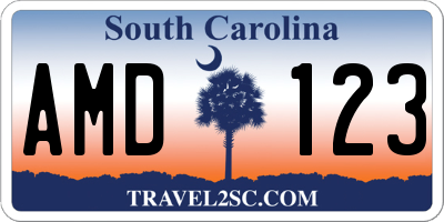 SC license plate AMD123